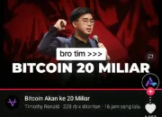Timothy Ronald Memprediksi Bitcoin Akan Ke 20 Miliar